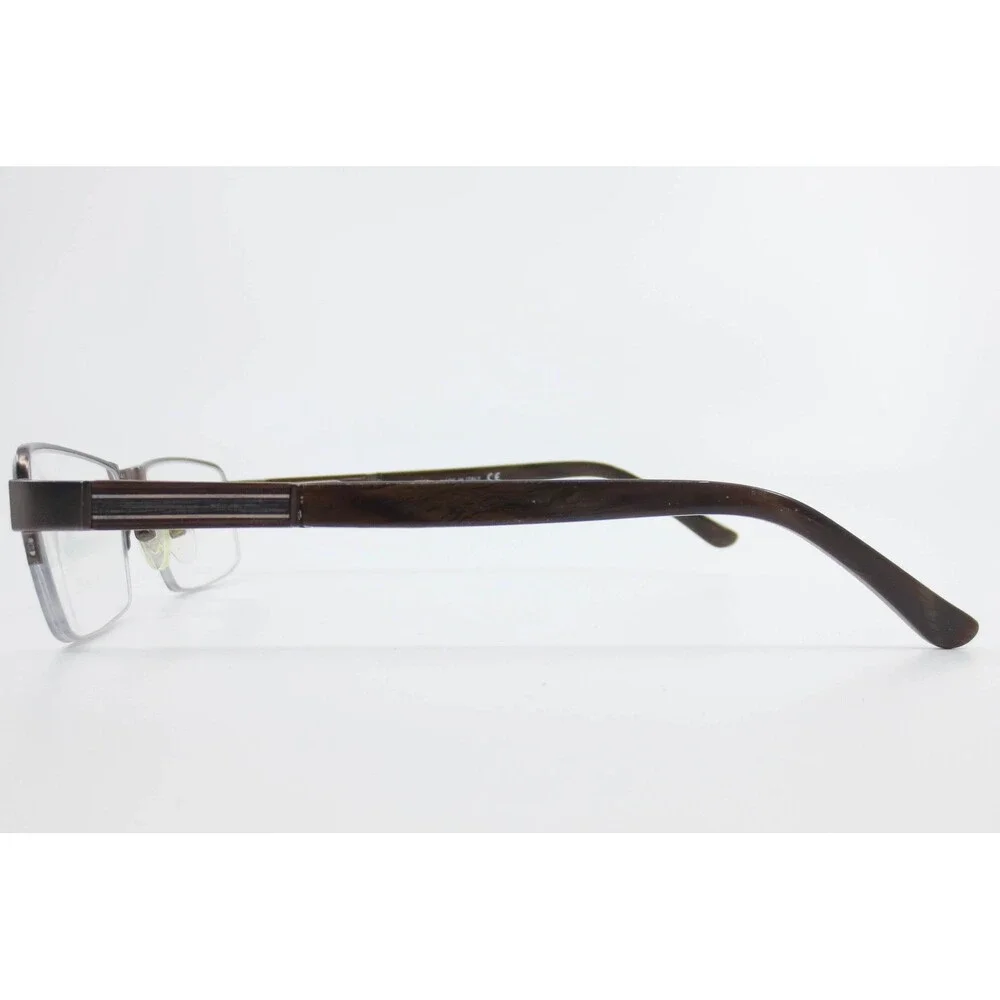 Safilo Elasta E3093 FA9 Brown Rectangular Semi Rimless Eyeglass Frames Italy